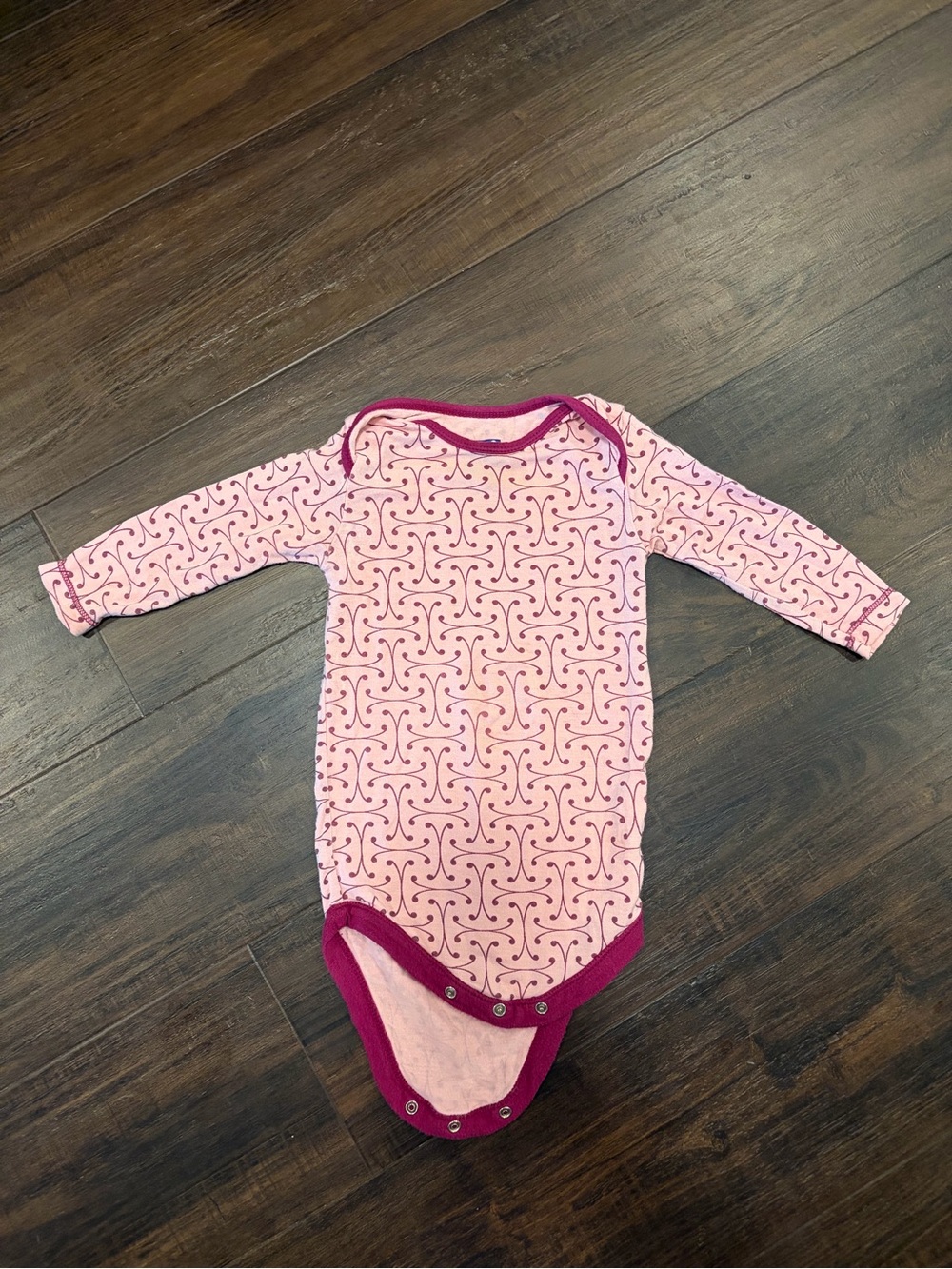 KicKee Pants Bamboo Bodysuit 6 12M Pink Swirl Print Soft Stretch